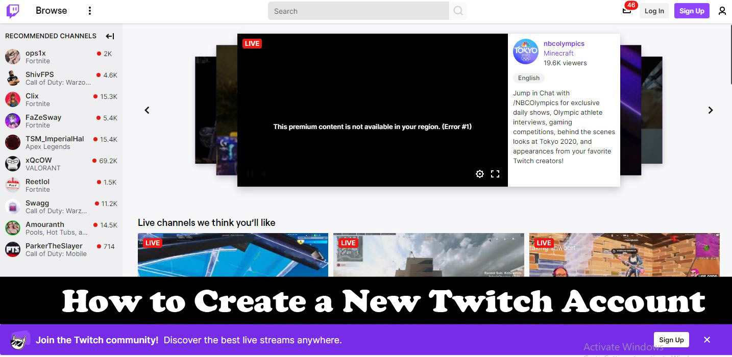 How to Create a New Twitch Account Twitch Account Sign Up www